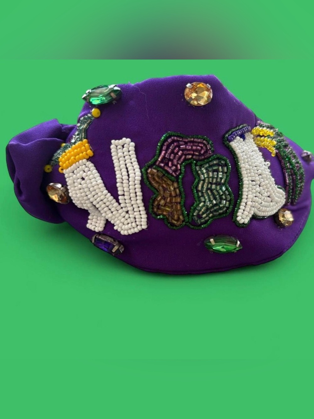 Mardi Gras Beaded and Bejeweled NOLA Headband